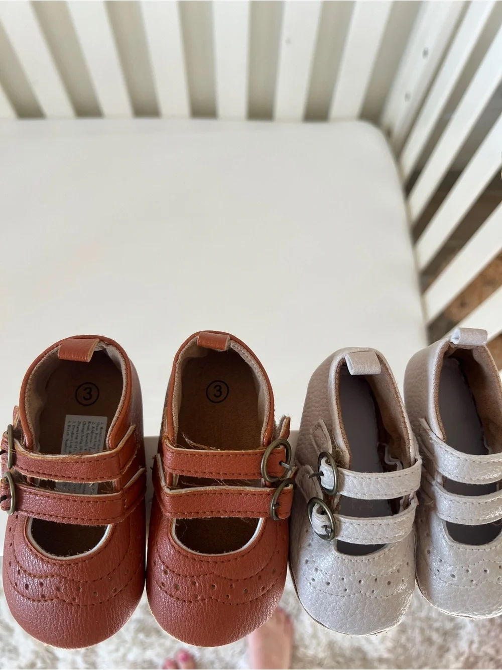 Kids Mary Jane Shoes in Brown and Light Pink